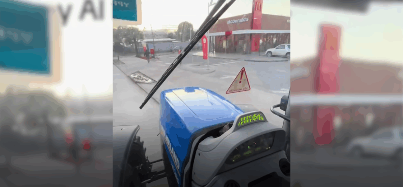 ¡Insólito! Cliente llega en tractor a McDonald's en Temuco y se vuelve viral en TikTok