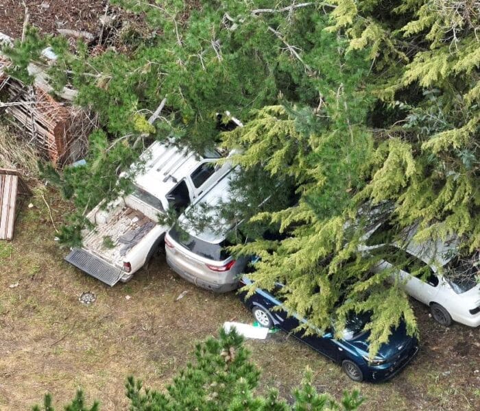 Dron de Seguridad Pública detecta escondite de autos robados en zona rural de Temuco