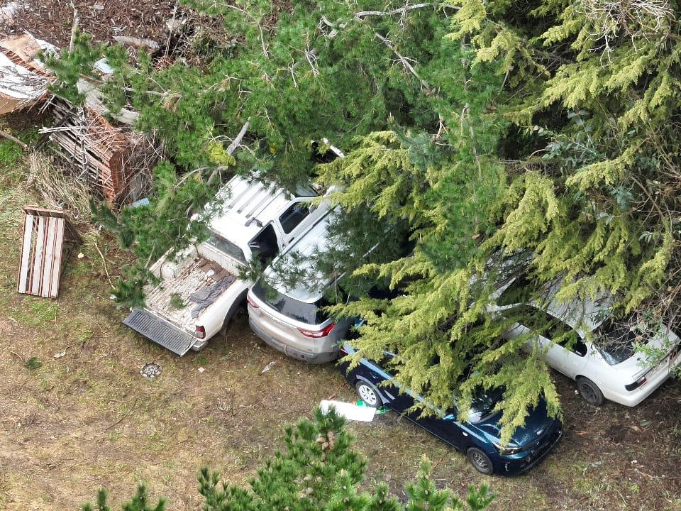 Dron de Seguridad Pública detecta escondite de autos robados en zona rural de Temuco