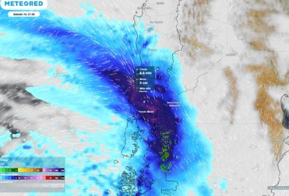 Río atmosférico categoría 4 llegará a Chile: algunas zonas recibirán hasta 50 mm de lluvia. Imagen referencial.